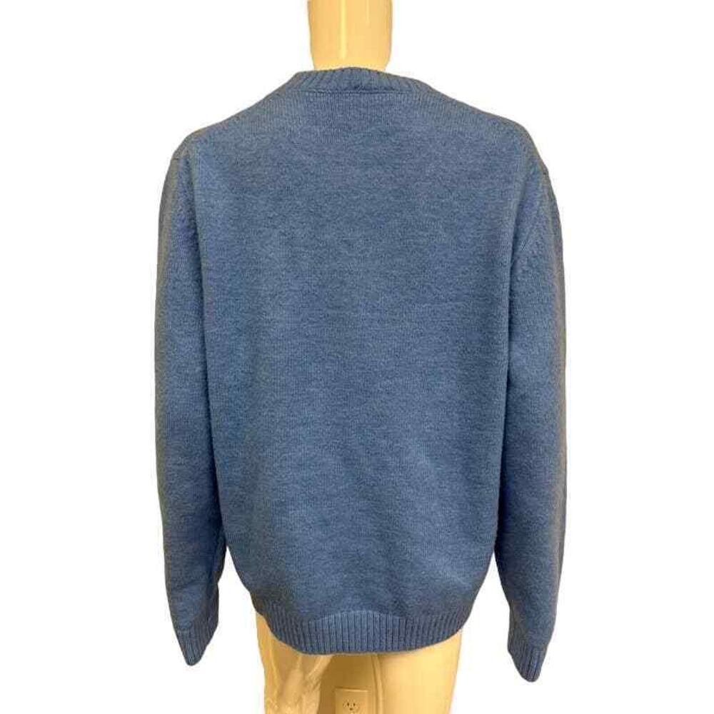N°21 Blue Crystal Embellished Knit Ribbed Crewneck Long Sleeves Sweater 46 US L - Picture 3 of 5